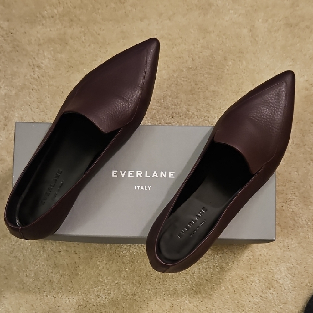 Everlane Burgundy Leather Flats 2